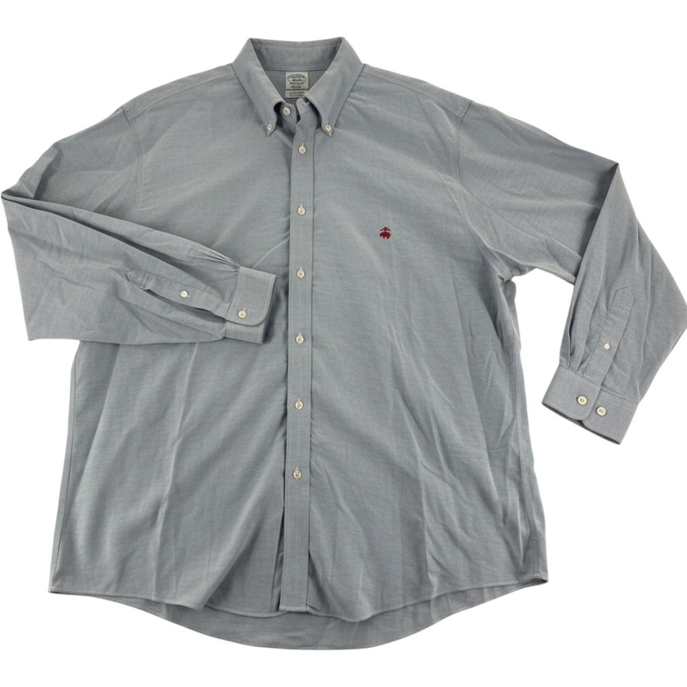 Brooks Brothers Mens Shirt XXL Blue Regent Supima Cotton Non-Iron